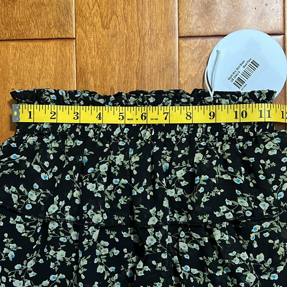 Princess Polly Floral Tiered Asymmetrical Mini Skirt Size 2 Grunge Fairy Cottage - Picture 4 of 9